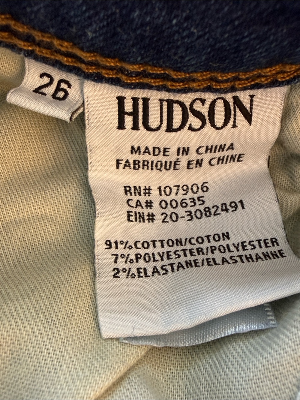 Hudson COLLIN Low Rise Skinny Jeans SIZE 26 Medium Wash Denim - Picture 8 of 15